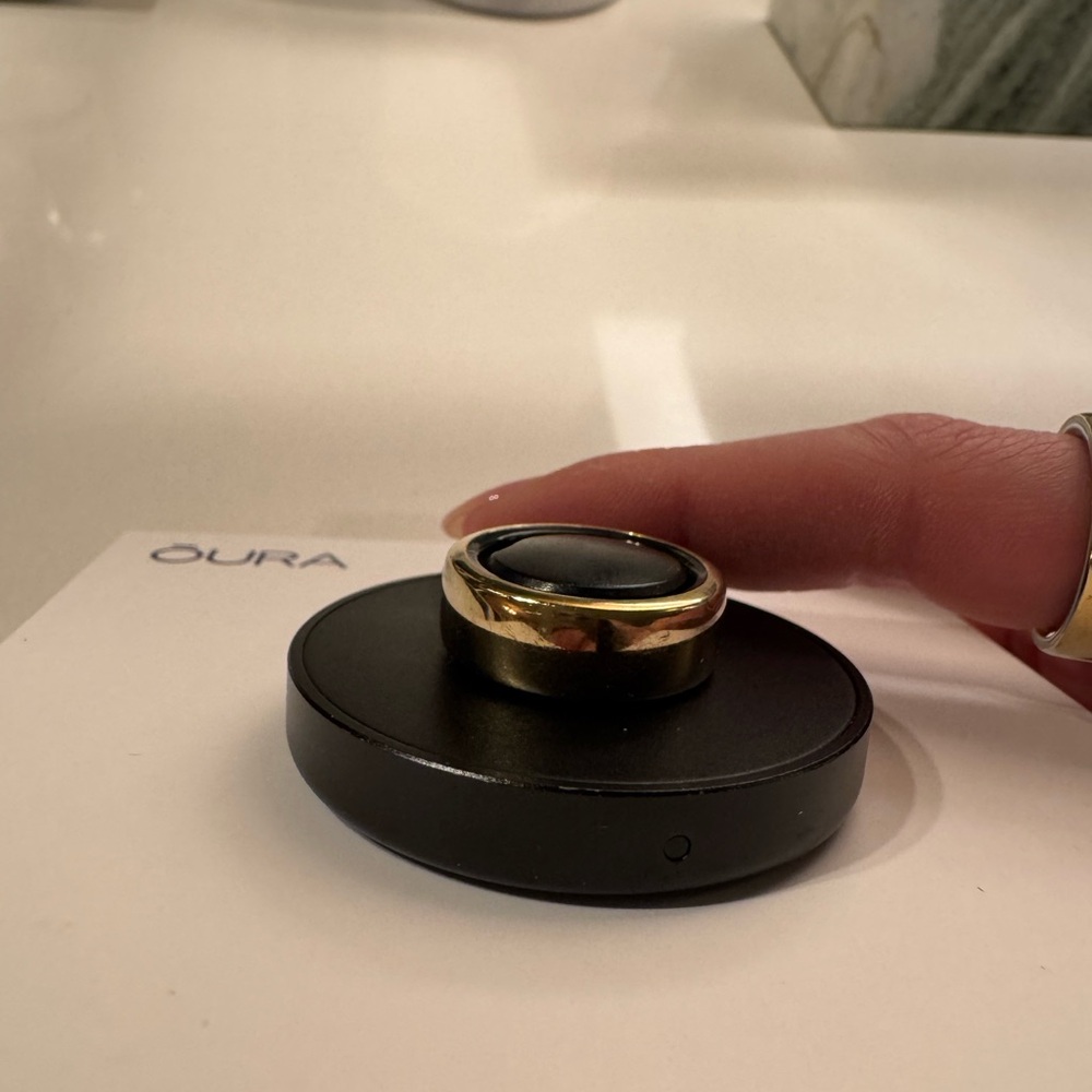 Oura Ring in Gold with Black Inner Stone